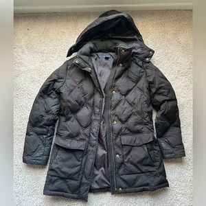 Lands' End Women's Dark Brown Quilted Puffer Coat